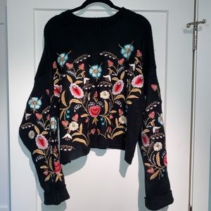 Floral Embroidered Sweater